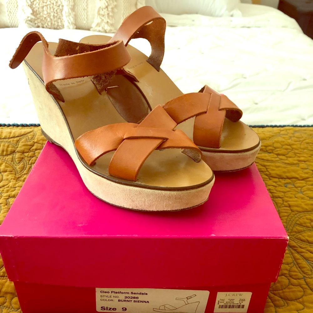 J Crew leather platform sandal